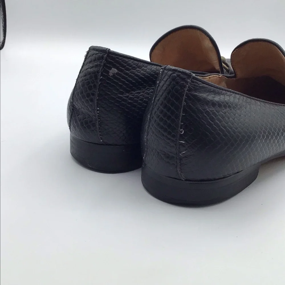 Gucci Horsebit Python Embossed Leather Loafers Black Men's EU 43